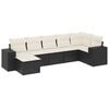 vidaXL Salon de jardin 7 pcs avec coussins noir r&eacute;sine tress&eacute;e