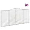 vidaXL Paniers &agrave; gabions arqu&eacute;s 4 pcs 400x30x180/200 cm Fer galvanis&eacute;