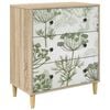 vidaXL Commode GOTHA Impression d'arbre vert 66 x 36,5 x 75 cm Sonoma