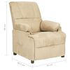 vidaXL Fauteuil inclinable cr&egrave;me tissu microfibre
