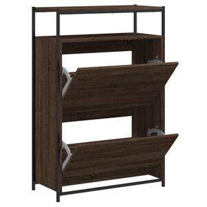 vidaXL Cabinet &agrave; chaussures Ch&ecirc;ne brun 50
