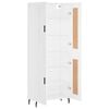 vidaXL Buffet haut Blanc 69,5x34x180 cm Bois d'ing&eacute;nierie