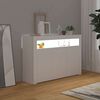 vidaXL Buffet avec lumières LED Blanc 115,5x30x75 cm