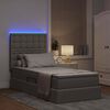 vidaXL Lit avec rangement et LED avec LED Taupe 100 x 200 cm Polyester