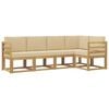 vidaXL Ensemble de canap&eacute;s d'ext&eacute;rieur 5 pc Blanc et Beige