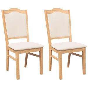 vidaXL Chaises de salle &agrave; manger avec coussins 2 pcs