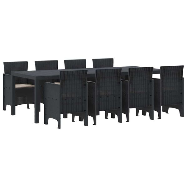vidaXL Ensemble de salle à manger pour jardin 9 pcs Anthracite