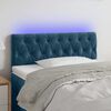 vidaXL T&ecirc;te de lit &agrave; LED Bleu fonc&eacute; 90x7x78/88 cm Velours