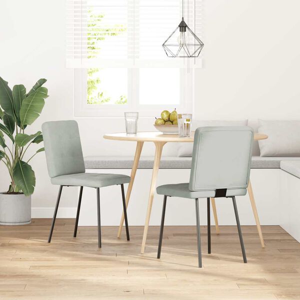 vidaXL Chaises à manger lot de 2 Gris clair Velours