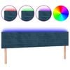vidaXL T&ecirc;te de lit &agrave; LED Bleu fonc&eacute; 200x5x78/88 cm Velours