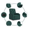 vidaXL Fauteuil inclinable électrique Vert foncé Tissu