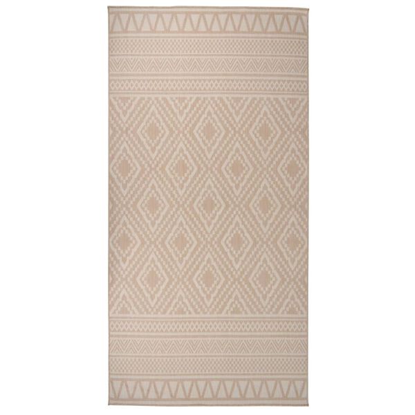 vidaXL Tapis &agrave; tissage plat d'ext&eacute;rieur 100x200 cm Rayures brunes