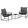 vidaXL Ensemble de canap&eacute; de jardin 3 pc Noir et anthracite Acier