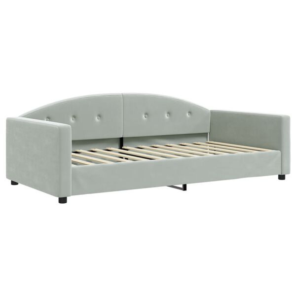 vidaXL Lit de repos sans matelas gris clair 100x200 cm velours