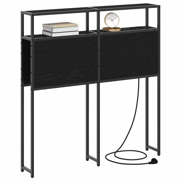 vidaXL T&ecirc;te de lit de rangement Ch&ecirc;ne noir 75 cm Bois d'ing&eacute;nierie