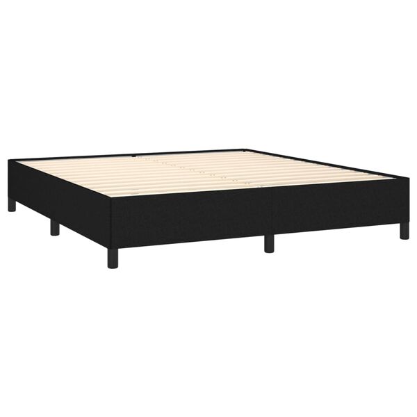vidaXL Sommier &agrave; lattes de lit avec matelas Noir 180x200 cm Tissu