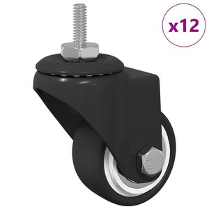 vidaXL Roue pivotante 12 pi&egrave;ces Noir 40,4 x 40,4 x 19,7 mm