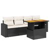 vidaXL Salon de jardin 5 pcs avec coussins noir r&eacute;sine tress&eacute;e