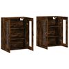 vidaXL Armoires murales 2 pcs ch&ecirc;ne fum&eacute; bois d'ing&eacute;nierie