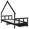 vidaXL Cadre de lit enfant avec tiroirs noir 90x200 cm bois pin massif