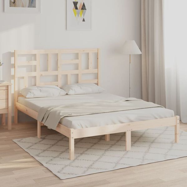 vidaXL Cadre de lit sans matelas bois massif 135x190 cm