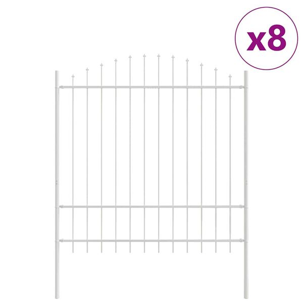 vidaXL Clôture de jardin 8 pcs Blanc 170 x 215 cm