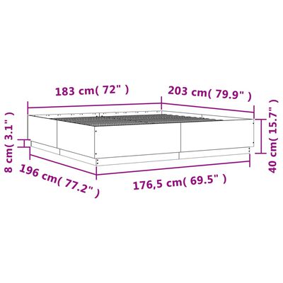 vidaXL Cadre de lit sans matelas chêne sonoma 180x200 cm