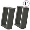 vidaXL Pieds de table basse en U 2 pièces Anthracite 30 x (30-31) cm Acier