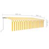 vidaXL Auvent manuel r&eacute;tractable avec store 6x3 m Jaune et blanc