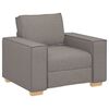 vidaXL Canap&eacute; 3 pcs Taupe Tissu en lin m&eacute;lang&eacute;