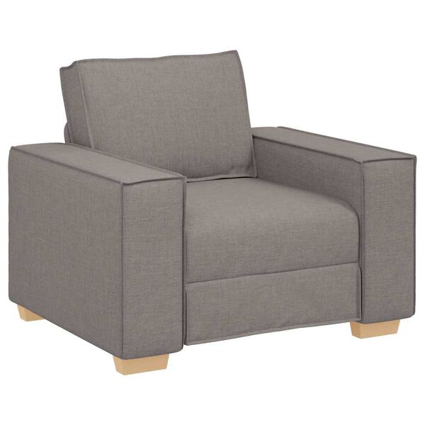 vidaXL Canap&eacute; 3 pcs Taupe Tissu en lin m&eacute;lang&eacute;