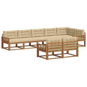 vidaXL Ensemble de canap&eacute;s d'ext&eacute;rieur 8 pcs Naturel et Beige