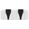 vidaXL Coussin de t&ecirc;te de lit Viana noir et blanc 120 cm similicuir