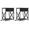 vidaXL Cabinet de chevet 2 pi&egrave;ces Ch&ecirc;ne noir 41 x 31 x 51 cm