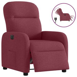 vidaXL Fauteuil inclinable &eacute;lectrique Rouge bordeaux Tissu