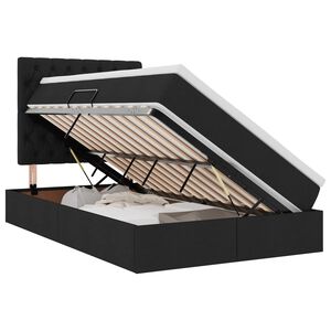 vidaXL Lit avec rangement et matelas Noir 120 x 190 cm tissu