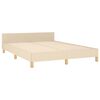 vidaXL Cadre de lit sans matelas cr&egrave;me 140x190 cm tissu