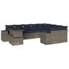 vidaXL Ensemble de canap&eacute; de jardin 10 pcs avec coussins gris