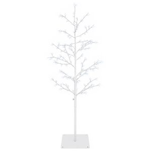 vidaXL Petit sapin de No&euml;l bouleau Blanc 120 cm Acier 279 LED