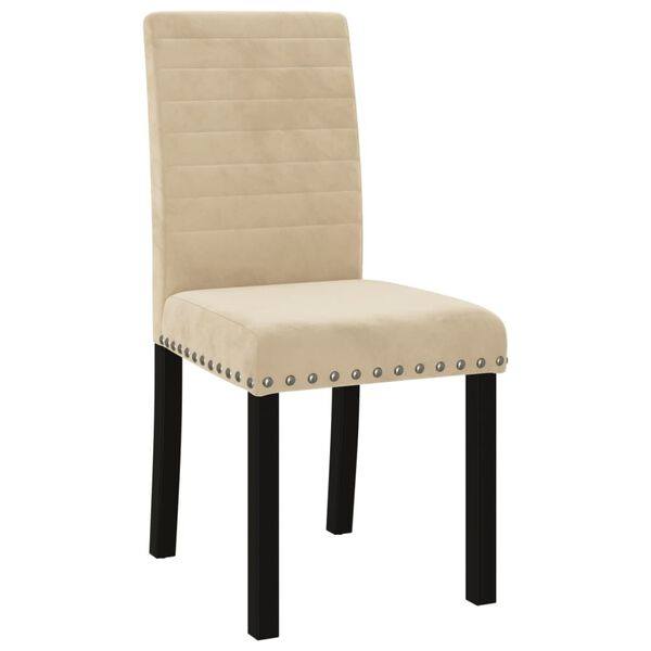 vidaXL Chaises &agrave; manger lot de 6 cr&egrave;me velours