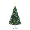 vidaXL Arbre de No&euml;l artificiel pr&eacute;-&eacute;clair&eacute; et boules vert 150 cm PVC