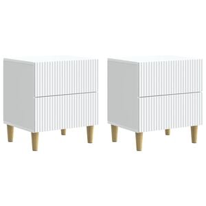 vidaXL Cabinet de chevet avec tiroir 2 pcs Blanc 43 x 34,5 x 48 cm