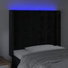 vidaXL T&ecirc;te de lit &agrave; LED Noir 83x16x118/128 cm Velours