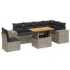vidaXL Salon de jardin avec coussins 7 pcs gris r&eacute;sine tress&eacute;e