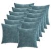 vidaXL Housse de coussin 12 pc HEERLEN Bleu 40 x 40 cm Tissu Chenille