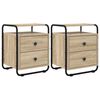 vidaXL Table de chevet 2 pc Ch&ecirc;ne Sonoma Bois d'ing&eacute;nierie