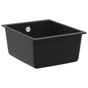 vidaXL &Eacute;vier Noir 370 x 460 mm 80% Quartz et 20% R&eacute;sine