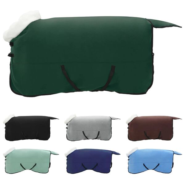 vidaXL Couverture &Eacute;quine Vert fonc&eacute; complet 145 cm Fleece polaire
