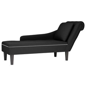 vidaXL Fauteuil long avec coussin et accoudoir droit noir velours