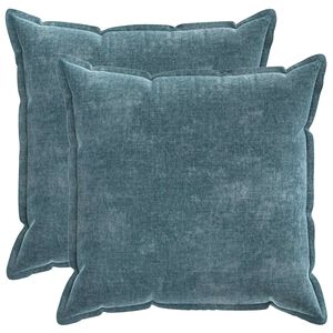vidaXL Housse de coussin 2 pcs HOUTEN Bleu 80 x 80 cm Tissu Chenille